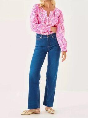 EUC Lilly Pulitzer - Aniston High Rise Straight Leg Jean Medium Wash